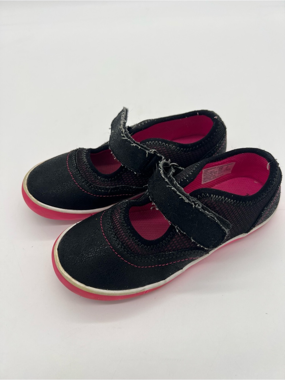 Wonder Nation Toddler Girls Athletic Mary Jane Shoes Black & Pink Size 12